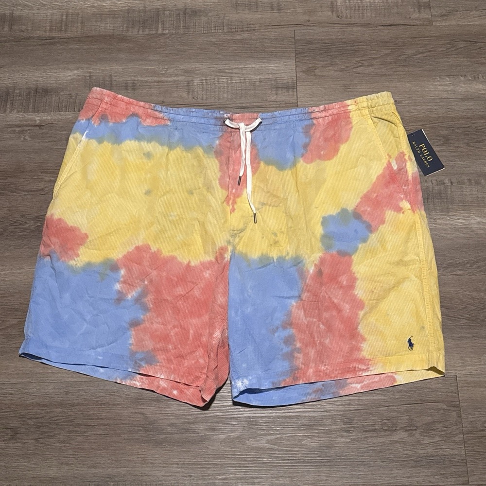 NEW Polo Ralph Lauren Men's Size 4XB Tie Dye Prepster Seersucker Shorts 4XL Big